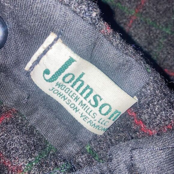 Vintage Johnson Woolen Mills Sz 34 x 30 Wool Plaid Dress Pants Trousers Gray Red - Picture 4 of 5